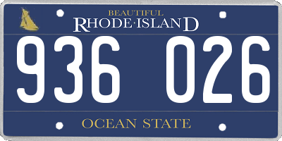 RI license plate 936026