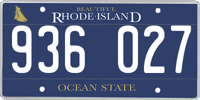 RI license plate 936027