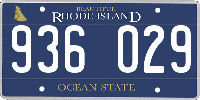 RI license plate 936029