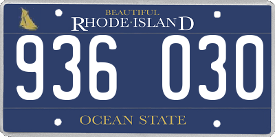 RI license plate 936030