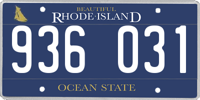 RI license plate 936031