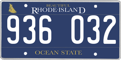 RI license plate 936032