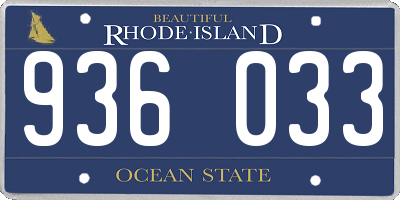 RI license plate 936033