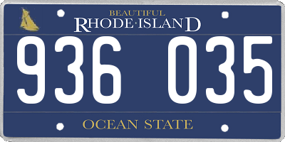 RI license plate 936035