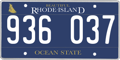 RI license plate 936037