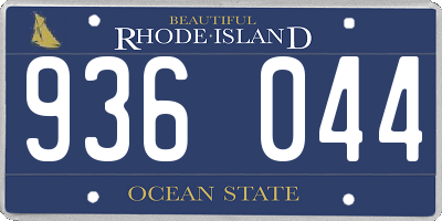 RI license plate 936044