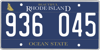 RI license plate 936045