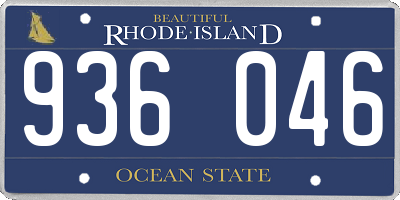 RI license plate 936046