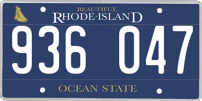 RI license plate 936047