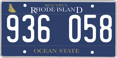 RI license plate 936058