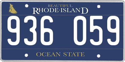 RI license plate 936059