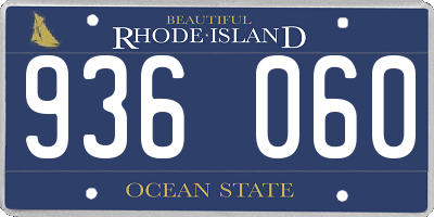 RI license plate 936060