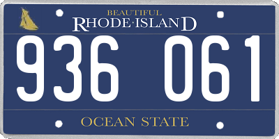 RI license plate 936061