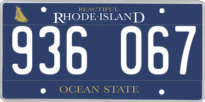 RI license plate 936067