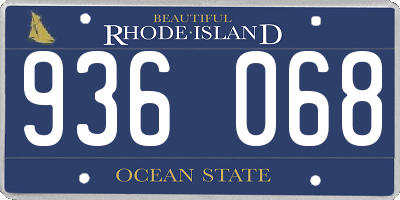 RI license plate 936068