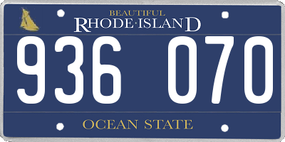 RI license plate 936070