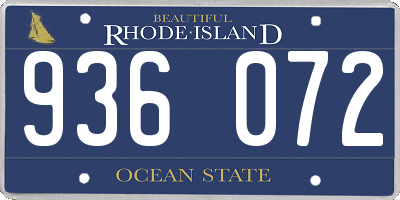 RI license plate 936072