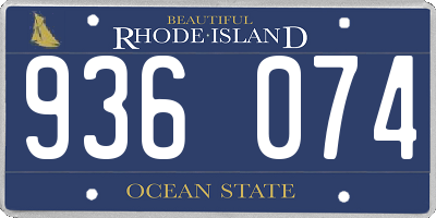 RI license plate 936074