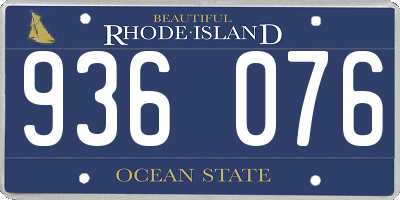 RI license plate 936076