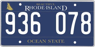 RI license plate 936078