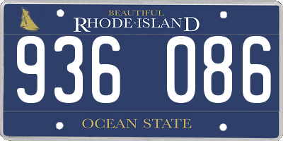RI license plate 936086