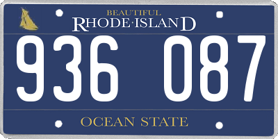 RI license plate 936087
