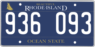 RI license plate 936093