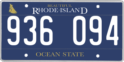 RI license plate 936094