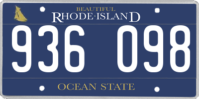 RI license plate 936098