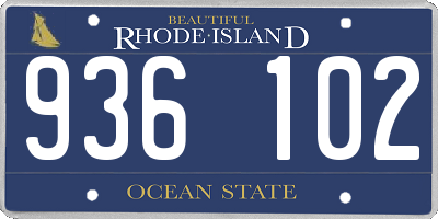 RI license plate 936102