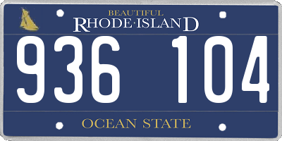 RI license plate 936104