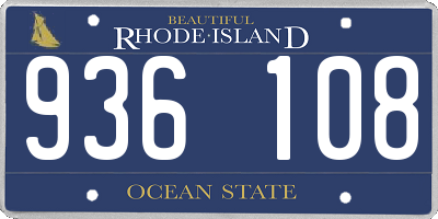 RI license plate 936108