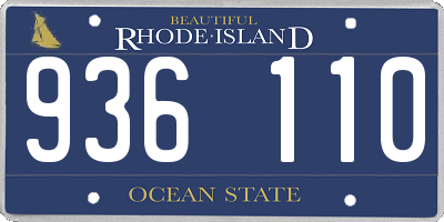 RI license plate 936110