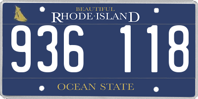 RI license plate 936118