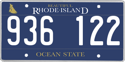 RI license plate 936122