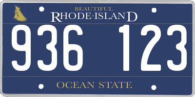RI license plate 936123