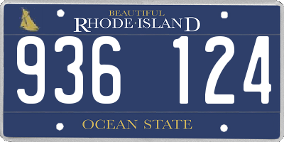 RI license plate 936124