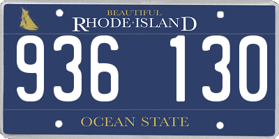 RI license plate 936130