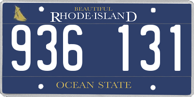 RI license plate 936131