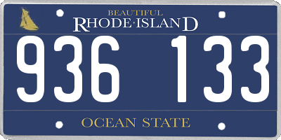 RI license plate 936133