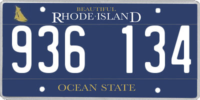 RI license plate 936134
