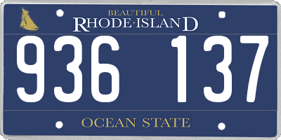 RI license plate 936137