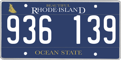 RI license plate 936139