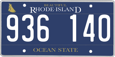 RI license plate 936140