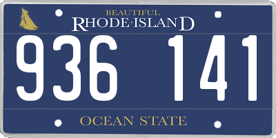 RI license plate 936141