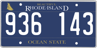 RI license plate 936143