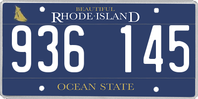 RI license plate 936145