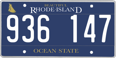 RI license plate 936147