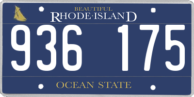 RI license plate 936175