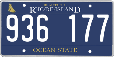 RI license plate 936177